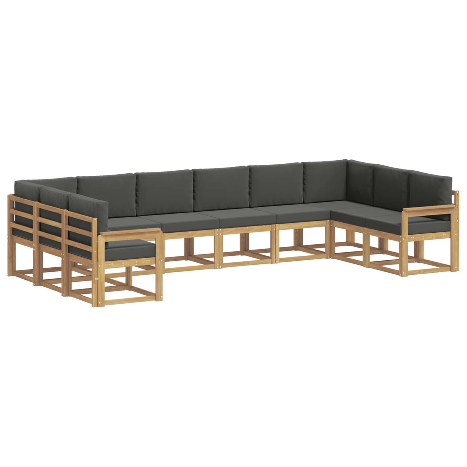Buiten bankenset met kussen 10 pcs Wit en antracietkleurig is nu te koop bij PeponiXL, paradijselijk wonen!