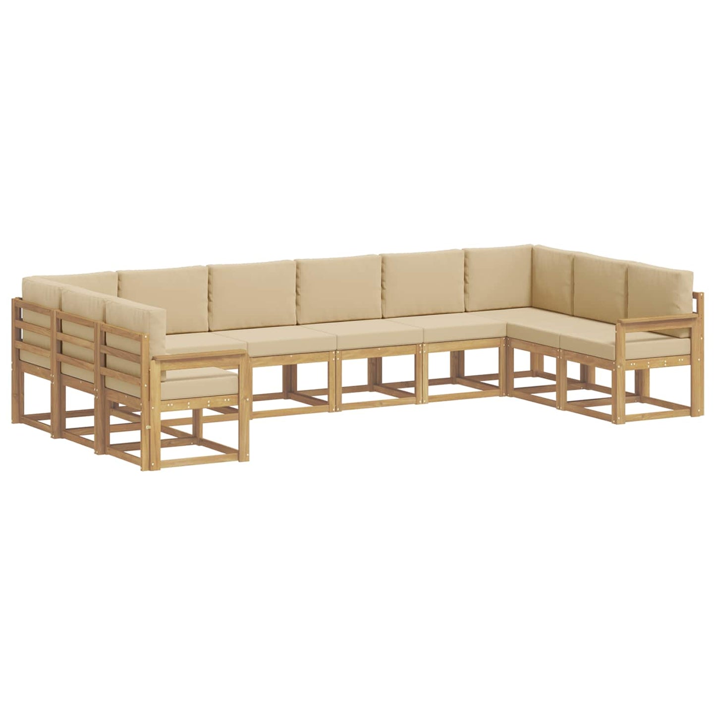 Buiten bankenset met kussen 10 pcs Wit en Beige is nu te koop bij PeponiXL, paradijselijk wonen!