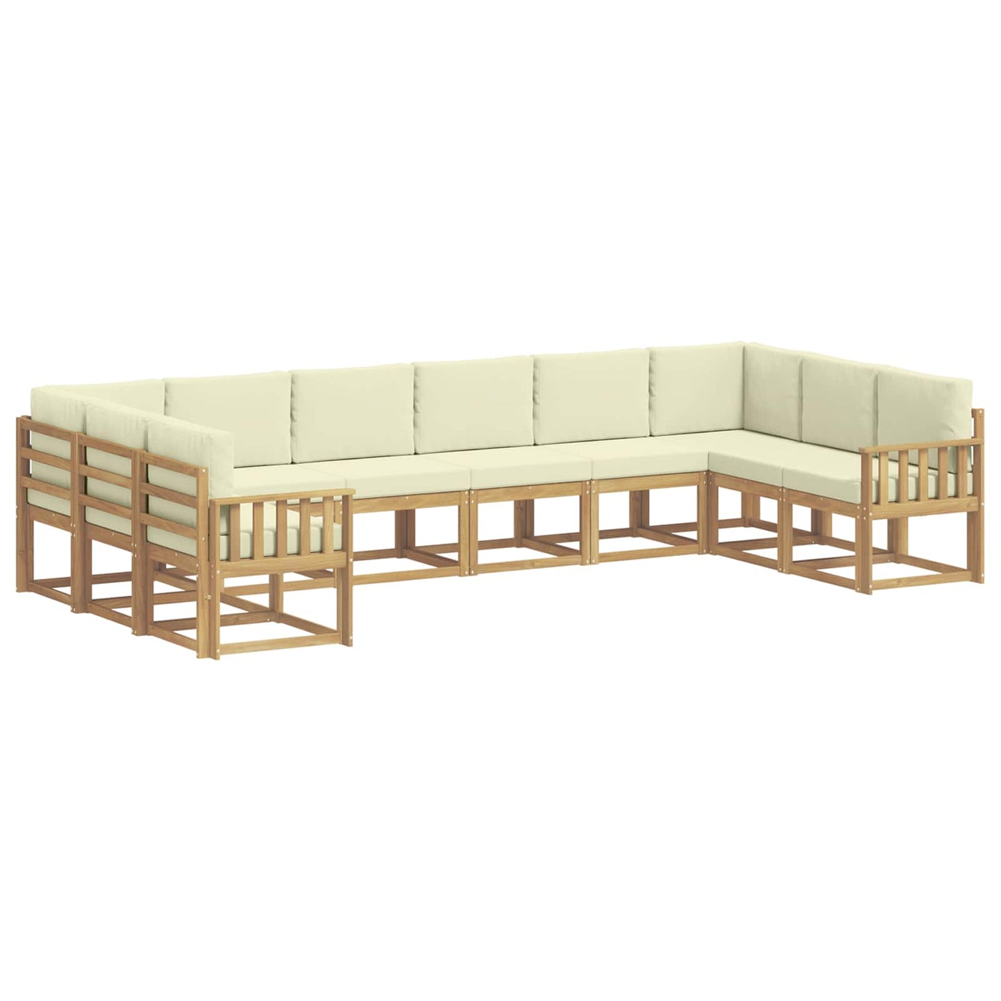 Buiten bankenset met kussen 10 pcs Wit en crèmekleurig is nu te koop bij PeponiXL, paradijselijk wonen!