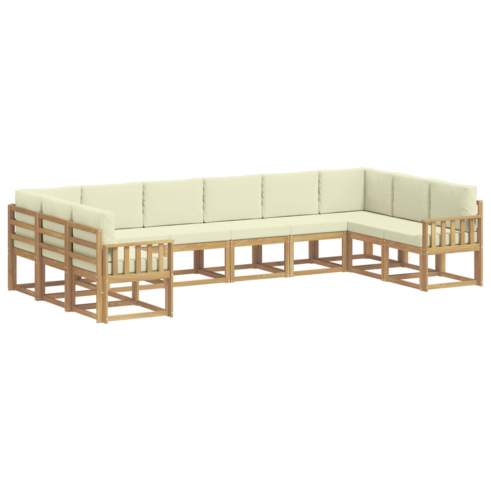 Buiten bankenset met kussen 10 pcs Wit en crèmekleurig is nu te koop bij PeponiXL, paradijselijk wonen!