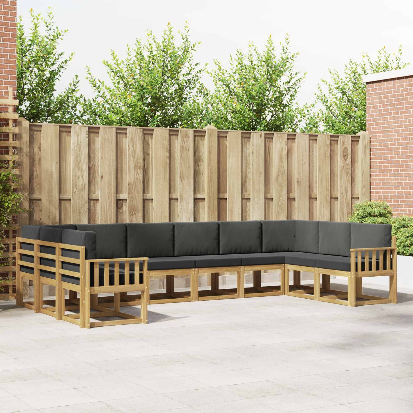Buiten bankenset met kussen 10 pcs Wit en antracietkleurig is nu te koop bij PeponiXL, paradijselijk wonen!