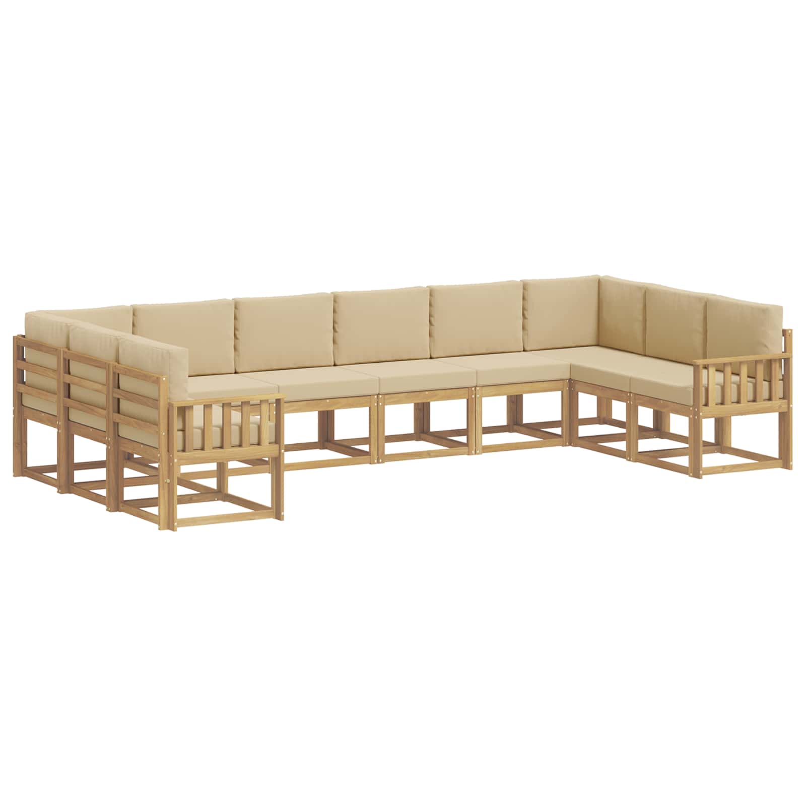 Buiten bankenset met kussen 10 pcs Wit en Beige is nu te koop bij PeponiXL, paradijselijk wonen!