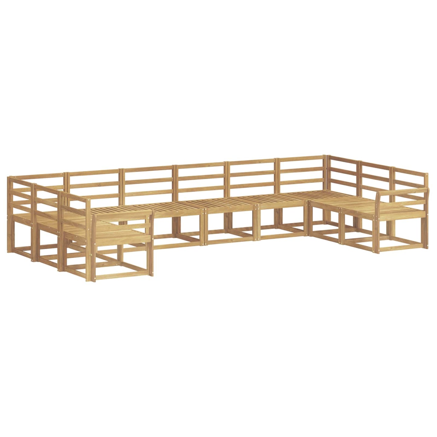 Buiten bankenset 10 pcs Wit Massief Acaciahout