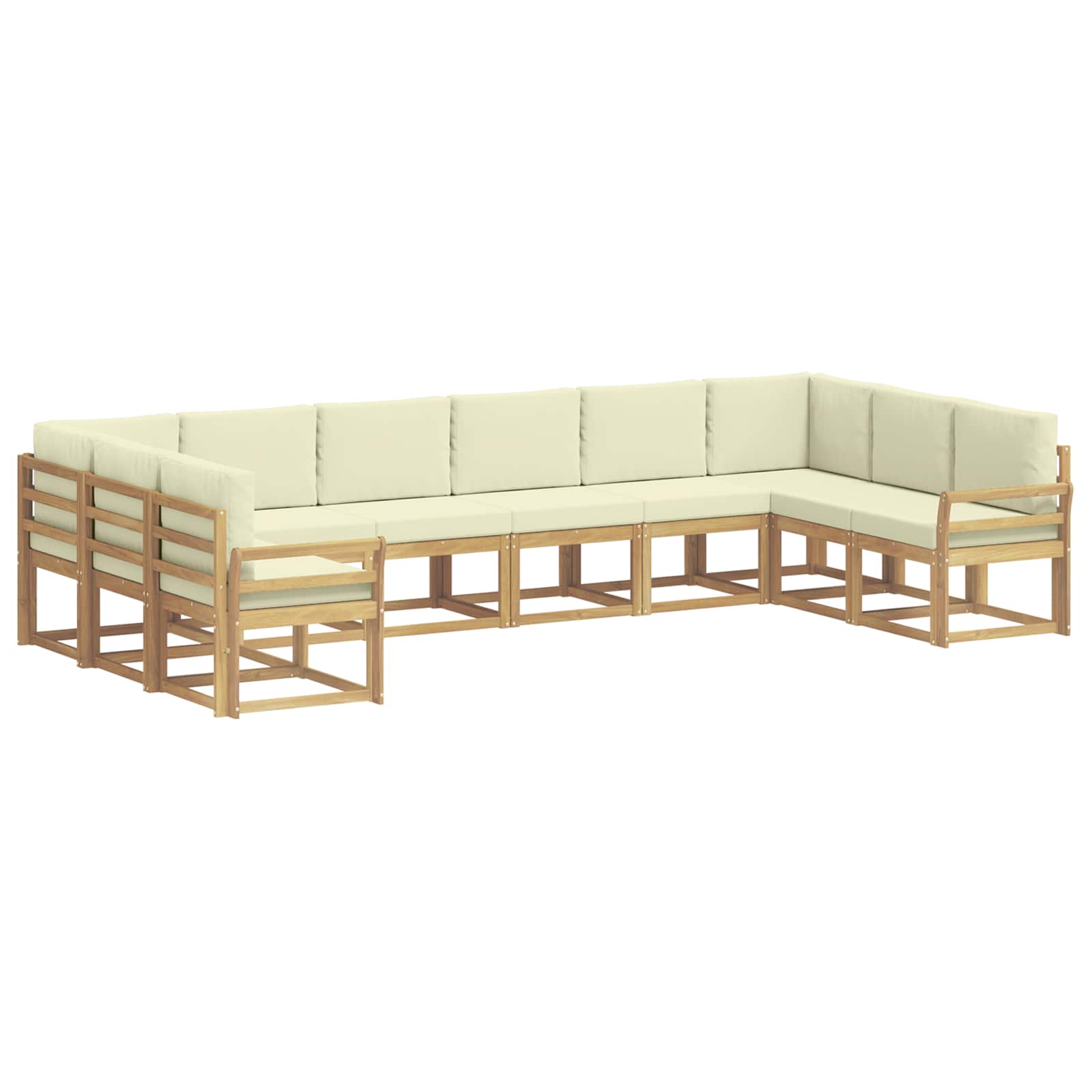 Buiten bankenset met kussen 10 pcs Wit en crèmekleurig is nu te koop bij PeponiXL, paradijselijk wonen!