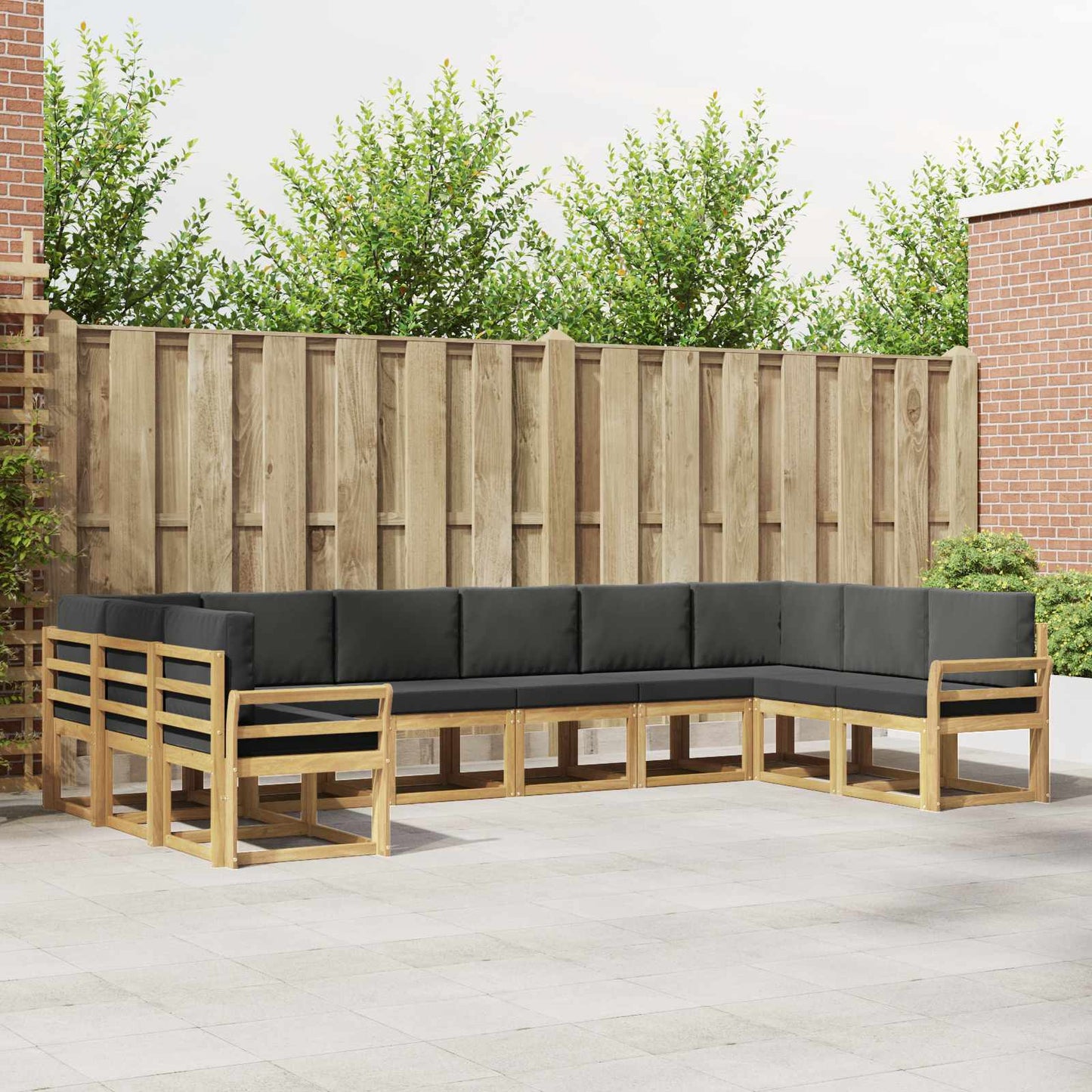 Buiten bankenset met kussen 10 pcs Wit en antracietkleurig is nu te koop bij PeponiXL, paradijselijk wonen!