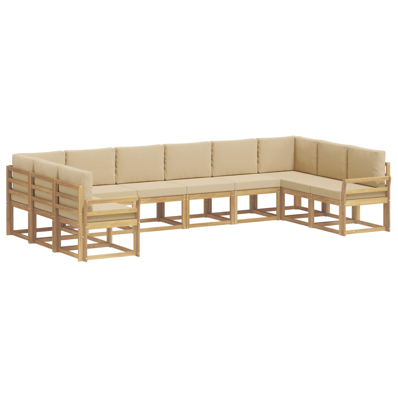 Buiten bankenset met kussen 10 pcs Wit en Beige is nu te koop bij PeponiXL, paradijselijk wonen!