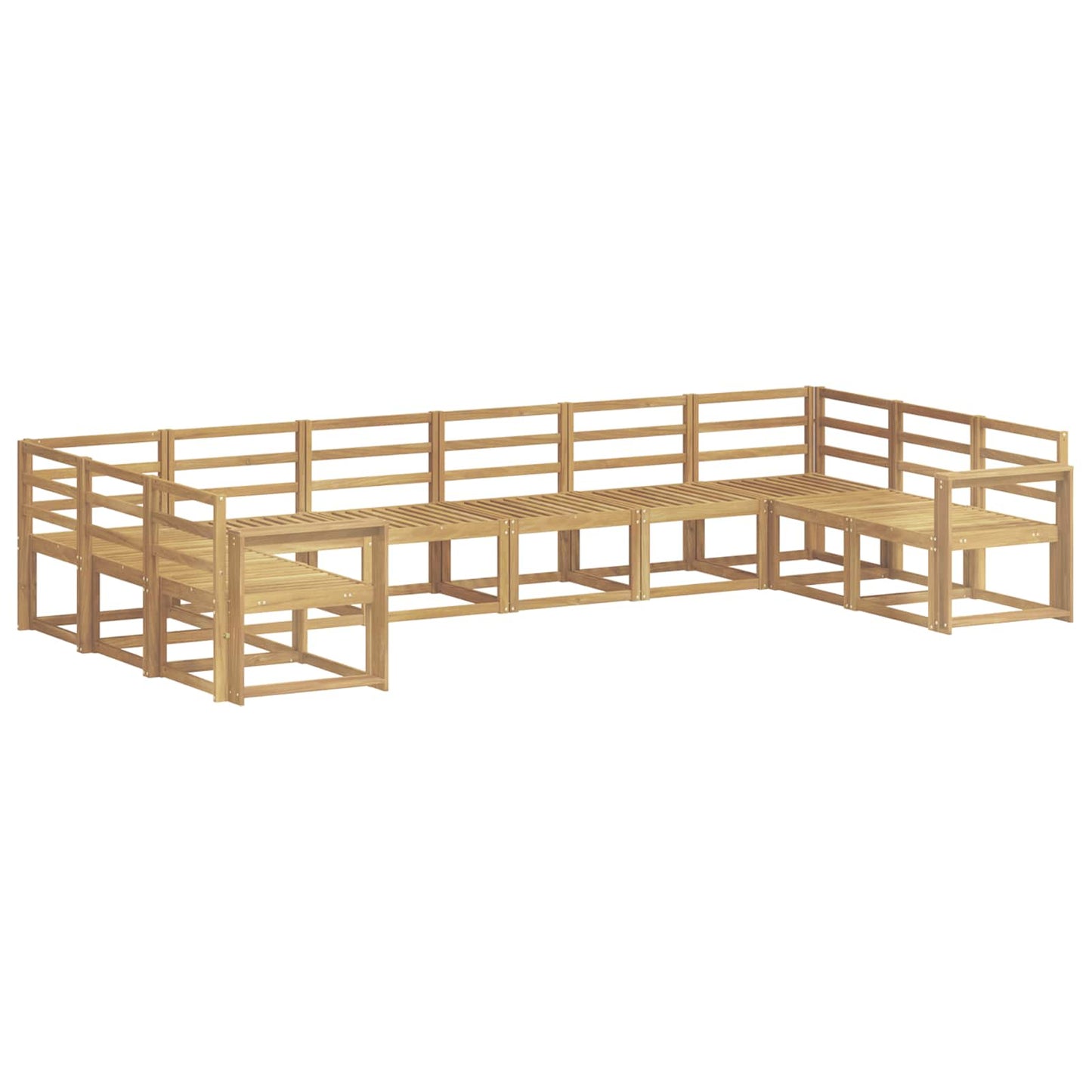 Buiten bankenset 10 pcs Wit Massief Acaciahout