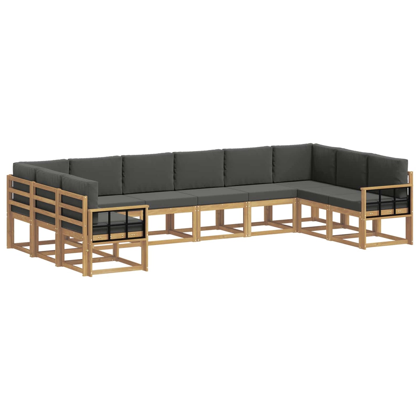 Buiten bankenset met kussen 10 pcs Wit en antracietkleurig is nu te koop bij PeponiXL, paradijselijk wonen!