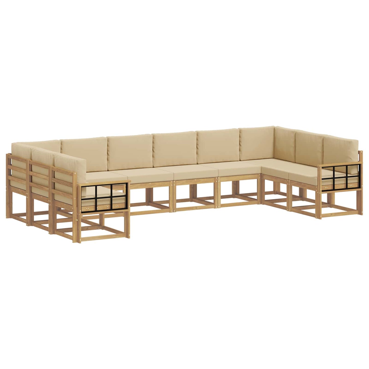 Buiten bankenset met kussen 10 pcs Wit en Beige is nu te koop bij PeponiXL, paradijselijk wonen!