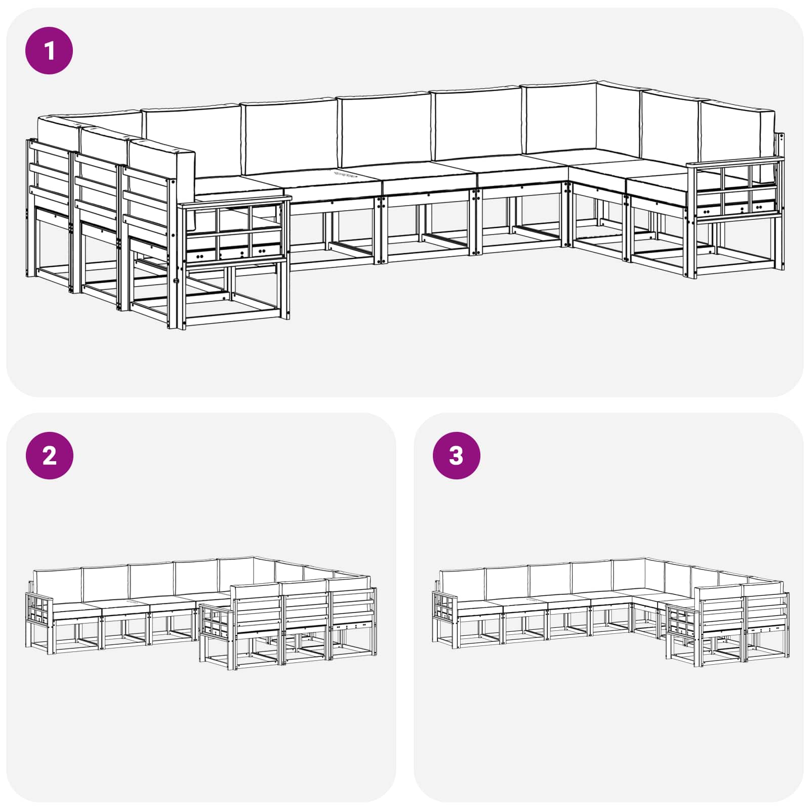 Buiten bankenset met kussen 10 pcs Wit en Beige is nu te koop bij PeponiXL, paradijselijk wonen!