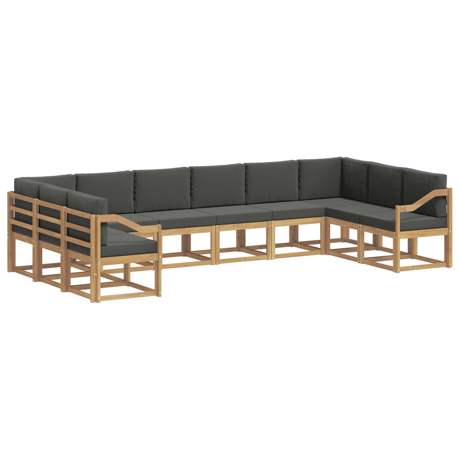 Buiten bankenset met kussen 10 pcs Wit en antracietkleurig is nu te koop bij PeponiXL, paradijselijk wonen!