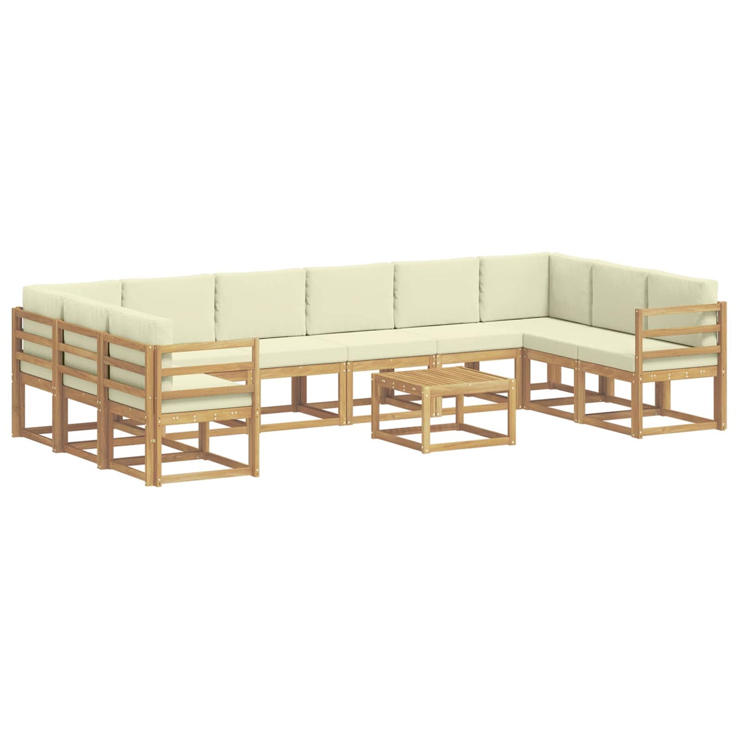 Buiten bankenset met kussen 11 pcs Wit en crèmekleurig is nu te koop bij PeponiXL, paradijselijk wonen!