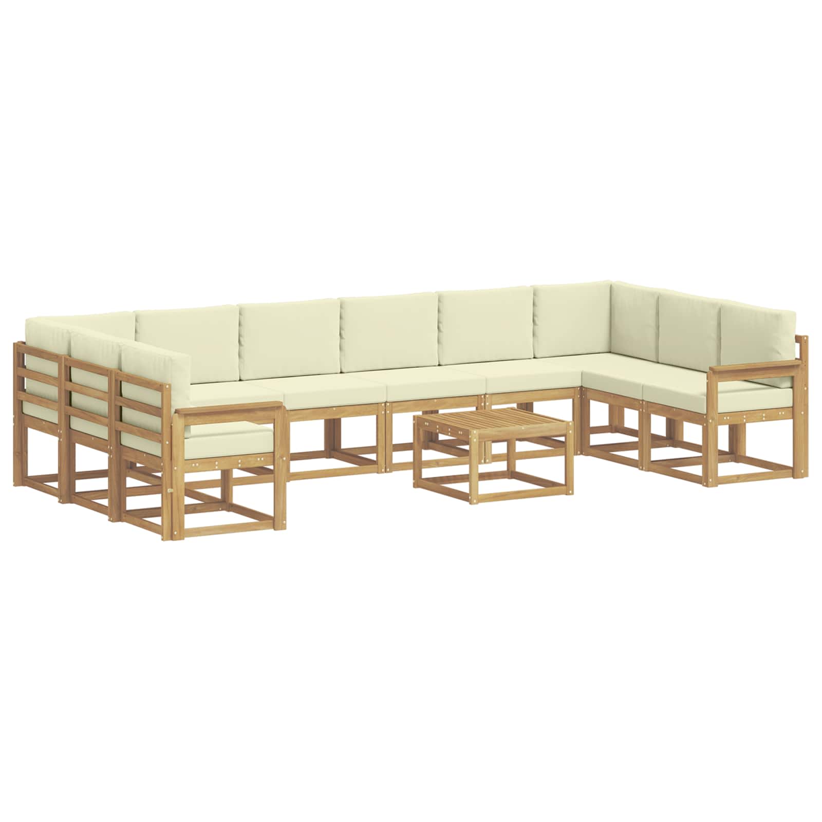 Buiten bankenset met kussen 11 pcs Wit en crèmekleurig is nu te koop bij PeponiXL, paradijselijk wonen!