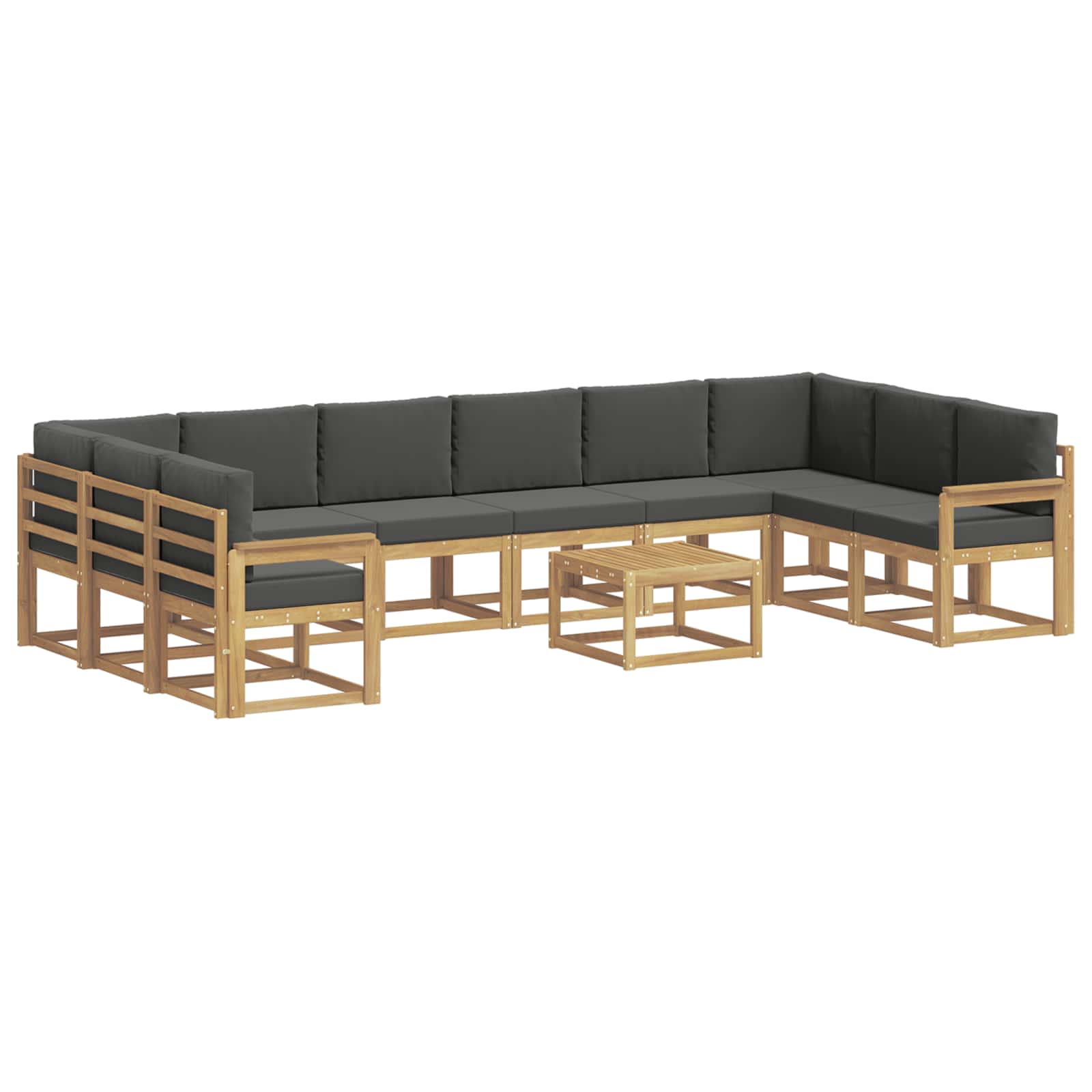 Buiten bankenset met kussen 11 pcs Wit en antracietkleurig is nu te koop bij PeponiXL, paradijselijk wonen!