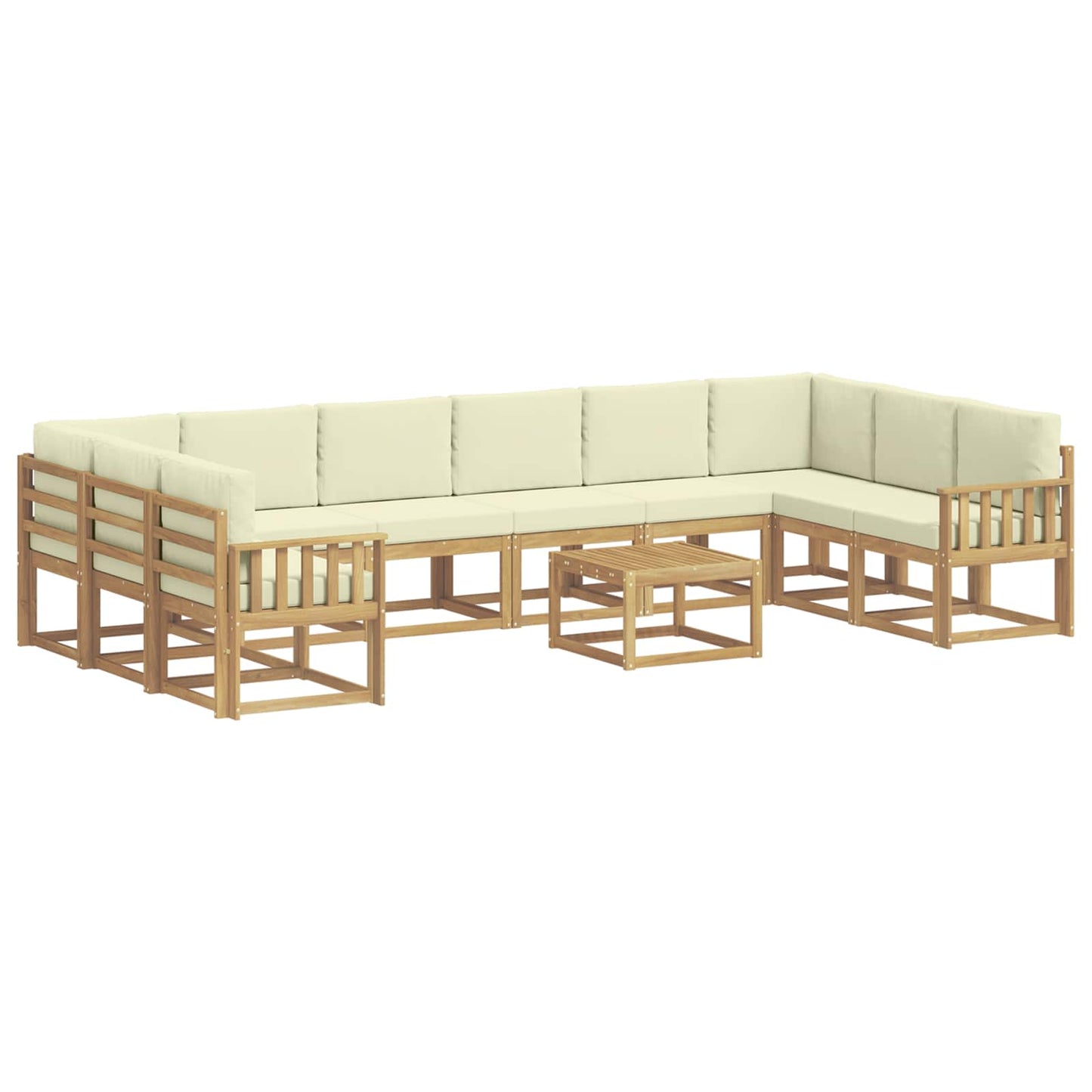 Buiten bankenset met kussen 11 pcs Wit en crèmekleurig is nu te koop bij PeponiXL, paradijselijk wonen!
