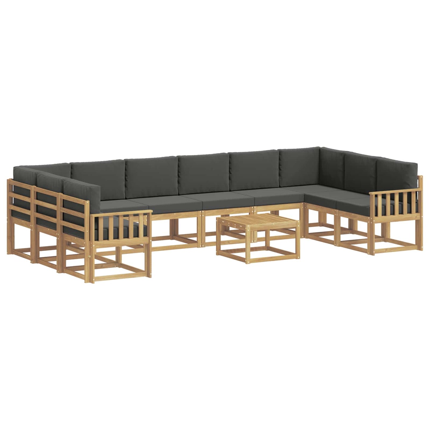 Buiten bankenset met kussen 11 pcs Wit en antracietkleurig is nu te koop bij PeponiXL, paradijselijk wonen!
