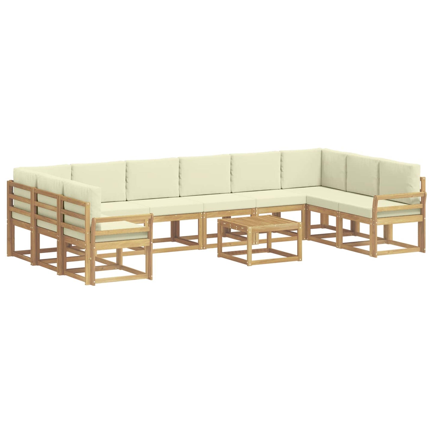 Buiten bankenset met kussen 11 pcs Wit en crèmekleurig is nu te koop bij PeponiXL, paradijselijk wonen!