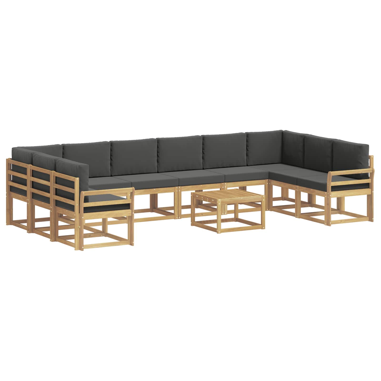 Buiten bankenset met kussen 11 pcs Wit en antracietkleurig is nu te koop bij PeponiXL, paradijselijk wonen!