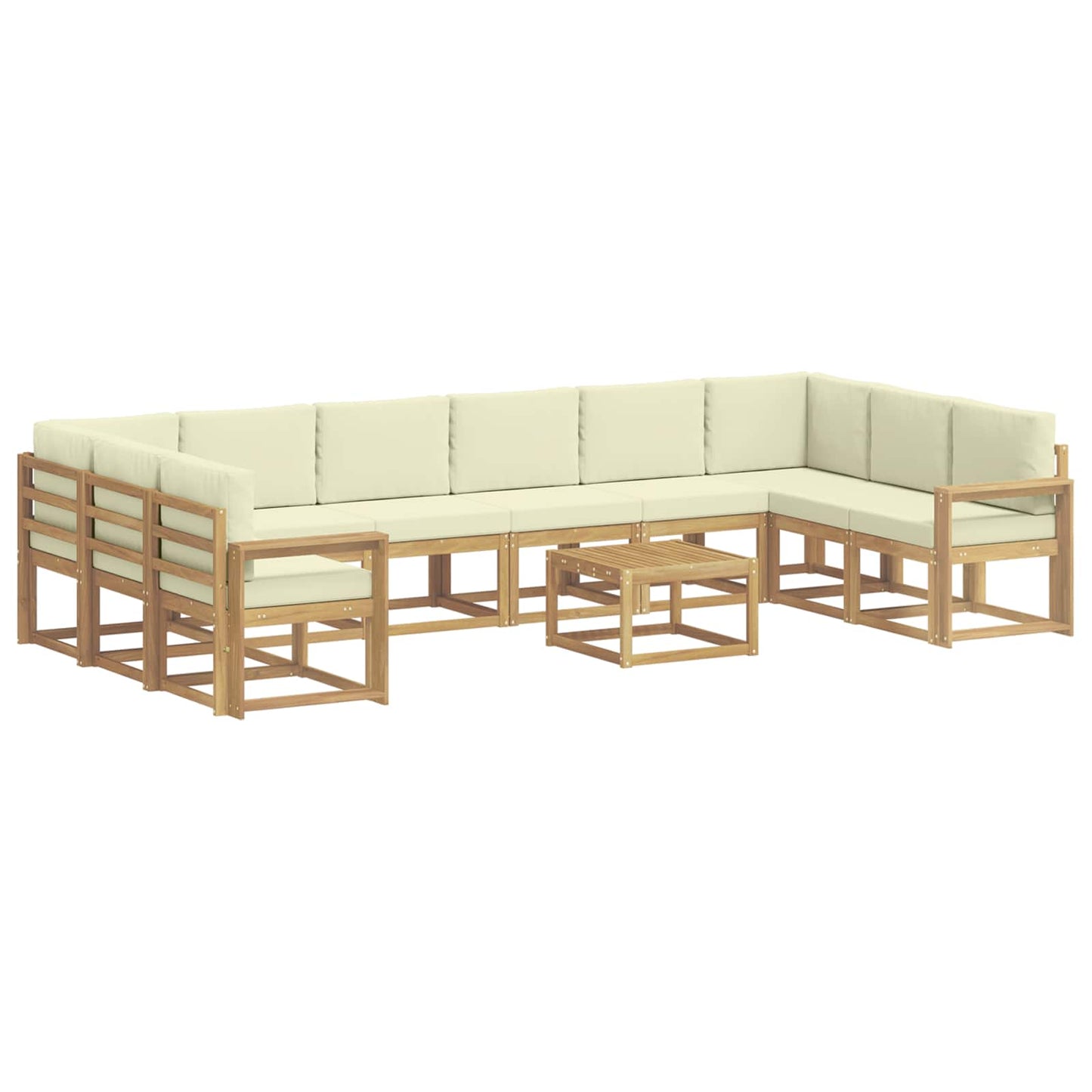 Buiten bankenset met kussen 11 pcs Wit en crèmekleurig is nu te koop bij PeponiXL, paradijselijk wonen!