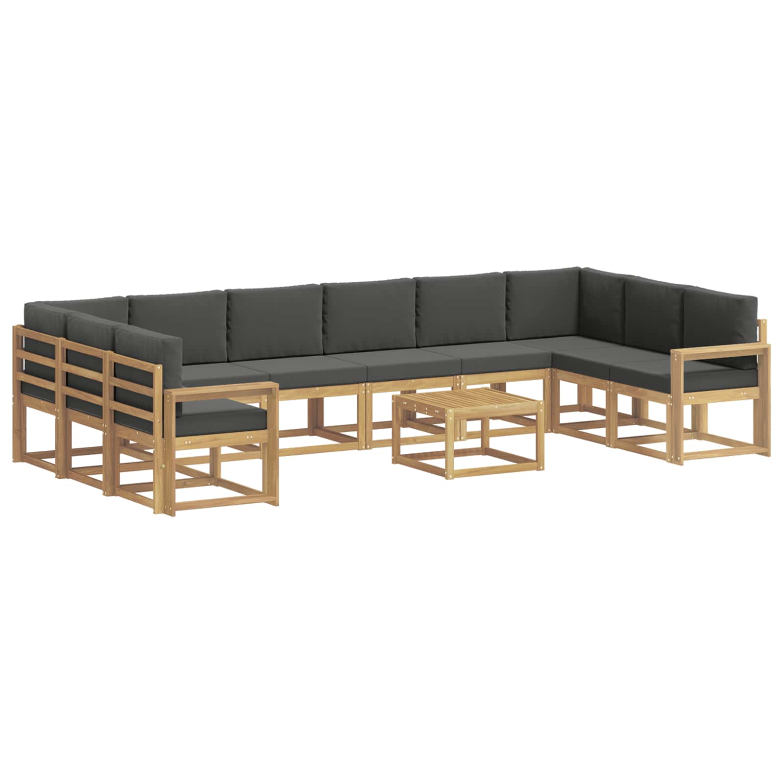 Buiten bankenset met kussen 11 pcs Wit en antracietkleurig is nu te koop bij PeponiXL, paradijselijk wonen!