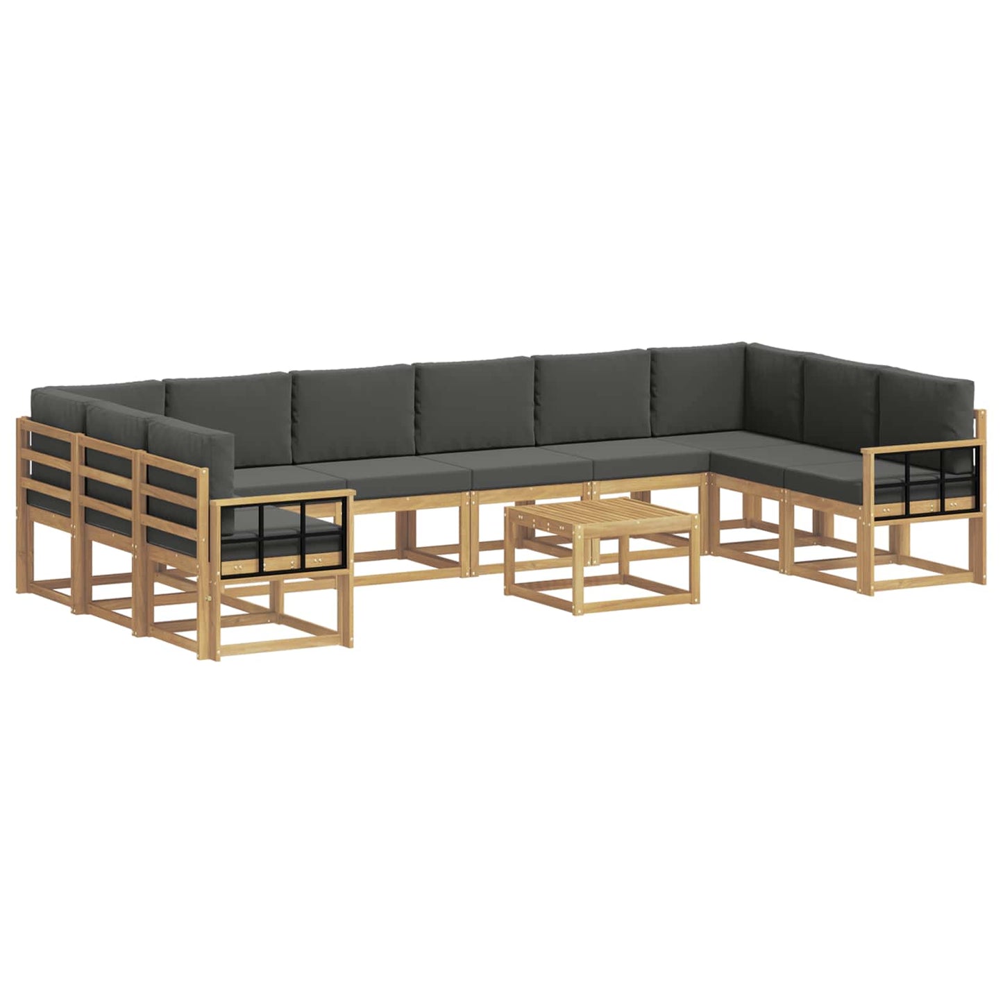 Buiten bankenset met kussen 11 pcs Wit en antracietkleurig is nu te koop bij PeponiXL, paradijselijk wonen!