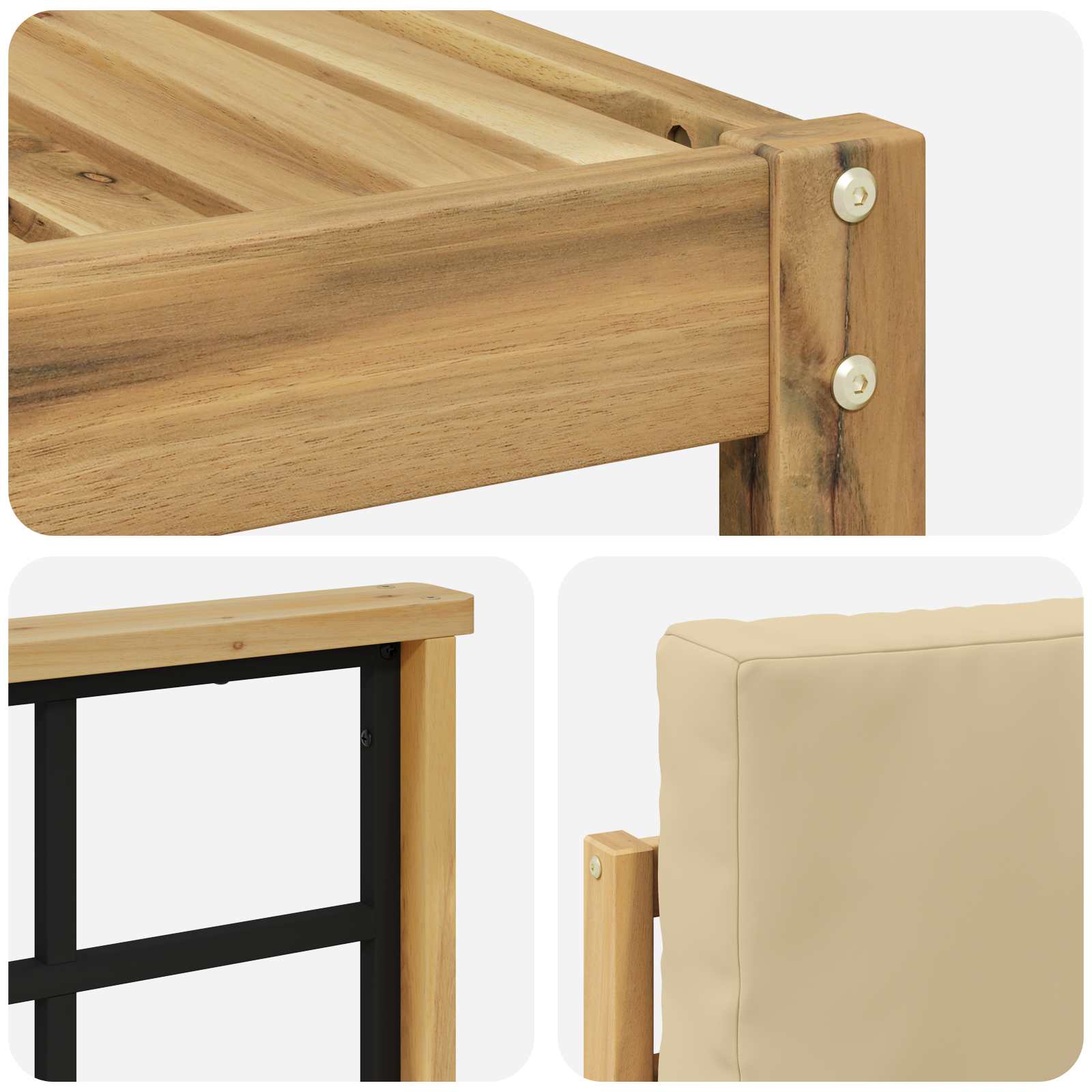 Buiten bankenset met kussen 11 pcs Wit en Beige is nu te koop bij PeponiXL, paradijselijk wonen!