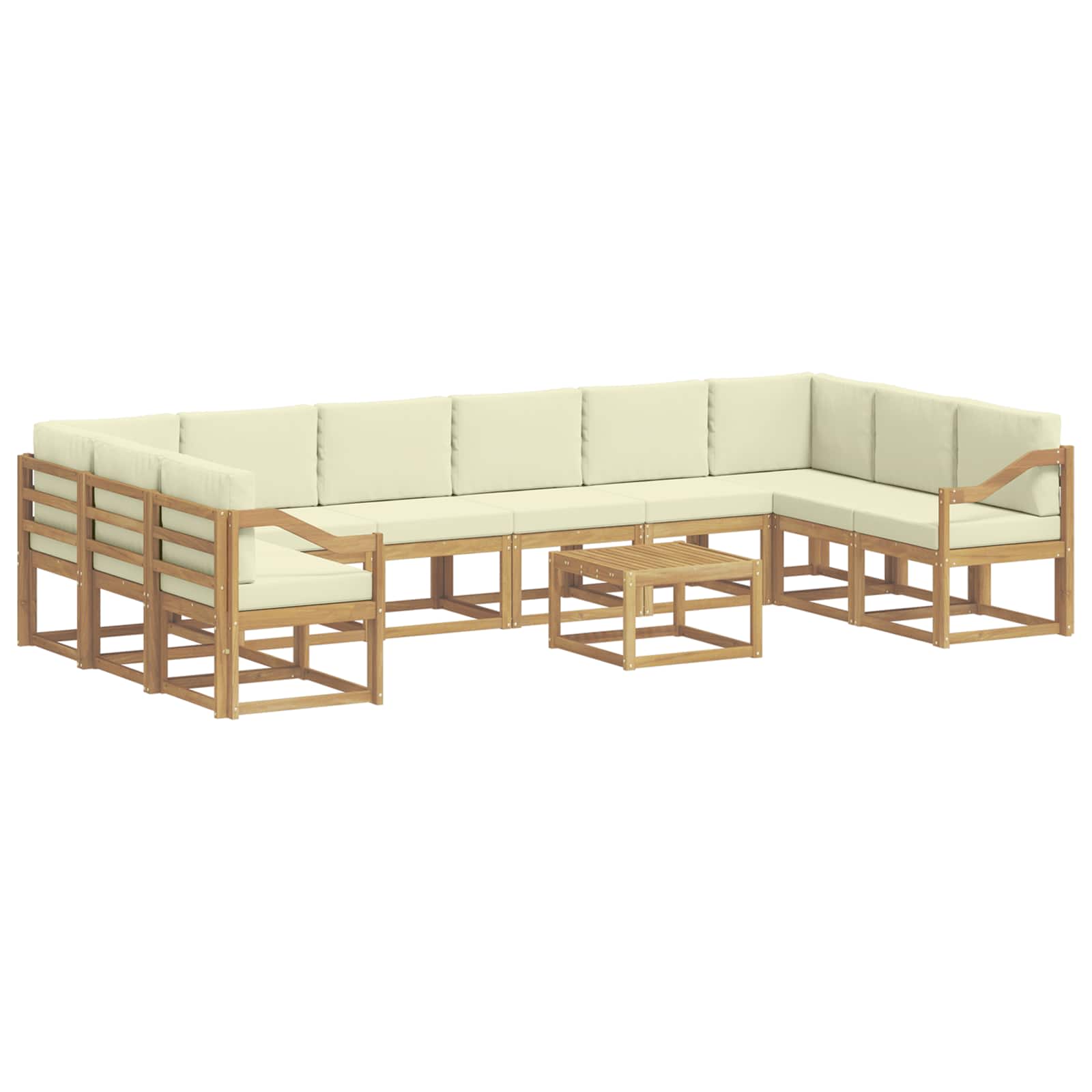 Buiten bankenset met kussen 11 pcs Wit en crèmekleurig is nu te koop bij PeponiXL, paradijselijk wonen!