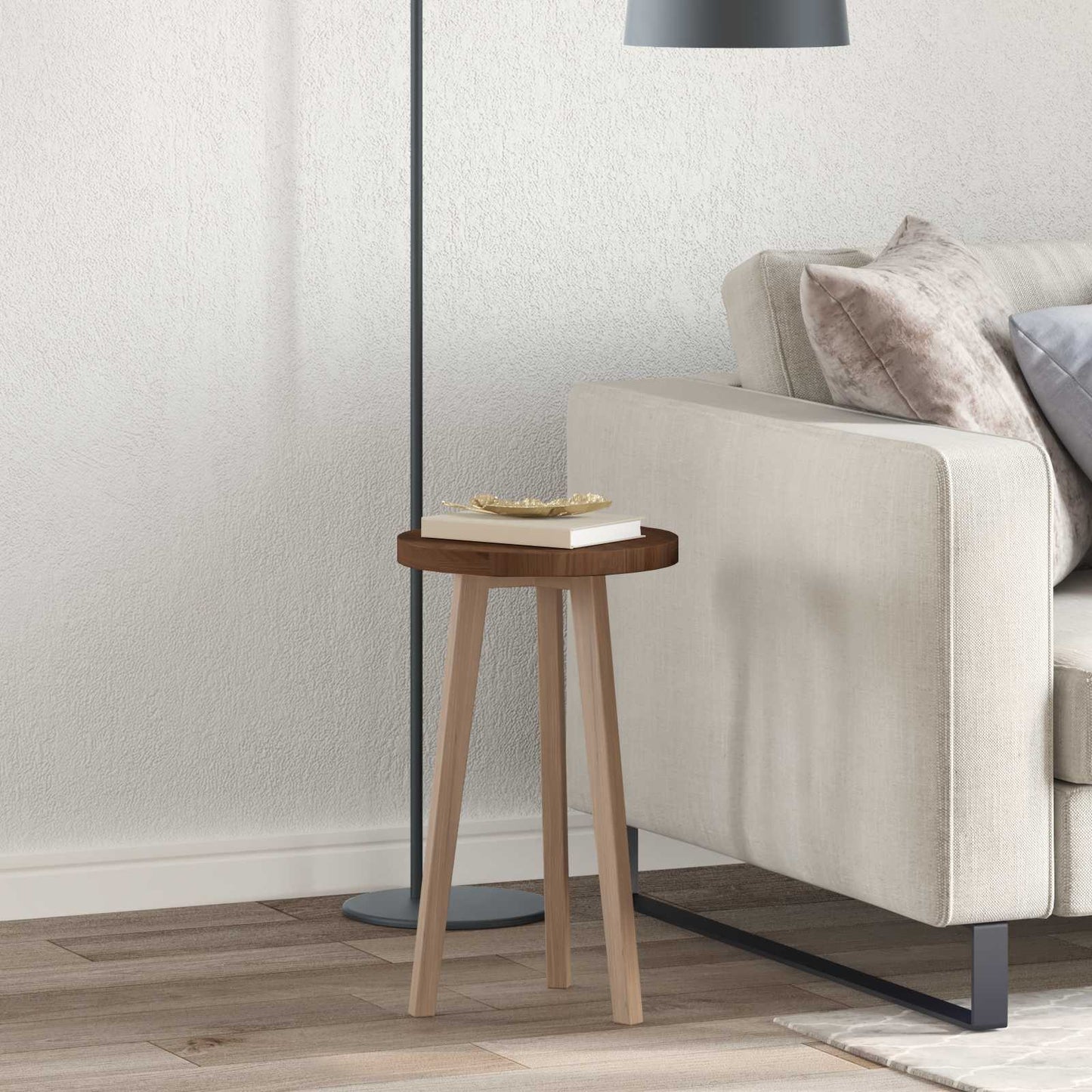 Tafelblad Licht Bruin Ø 30 x 2,5 cm Massief Eikenhout is nu te koop bij PeponiXL, paradijselijk wonen!