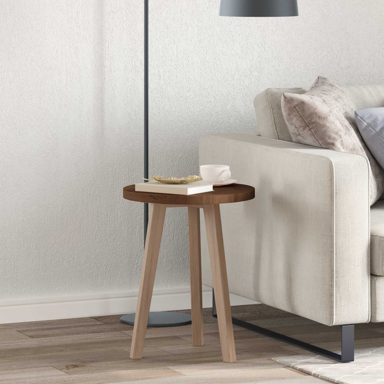 Tafelblad Licht Bruin Ø 50 x 2,5 cm Massief Eikenhout is nu te koop bij PeponiXL, paradijselijk wonen!