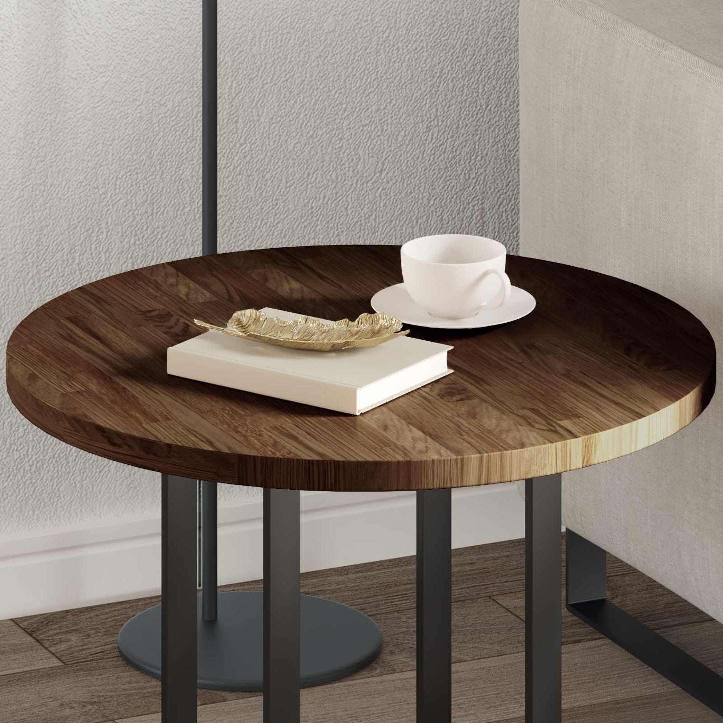 Tafelblad Licht Bruin Ø 60 x 2,5 cm Massief Eikenhout is nu te koop bij PeponiXL, paradijselijk wonen!