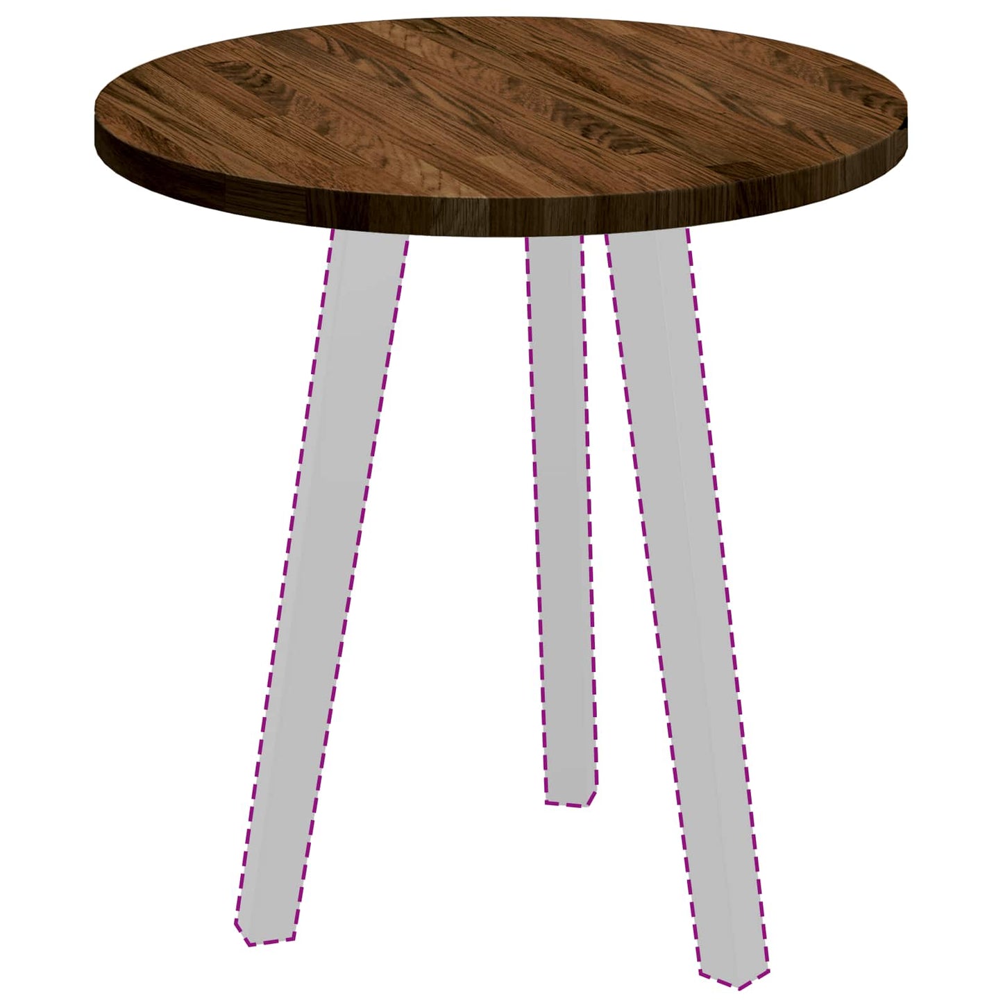 Tafelblad Donkerbruin Ø 50 x 2,5 cm Massief Eikenhout is nu te koop bij PeponiXL, paradijselijk wonen!