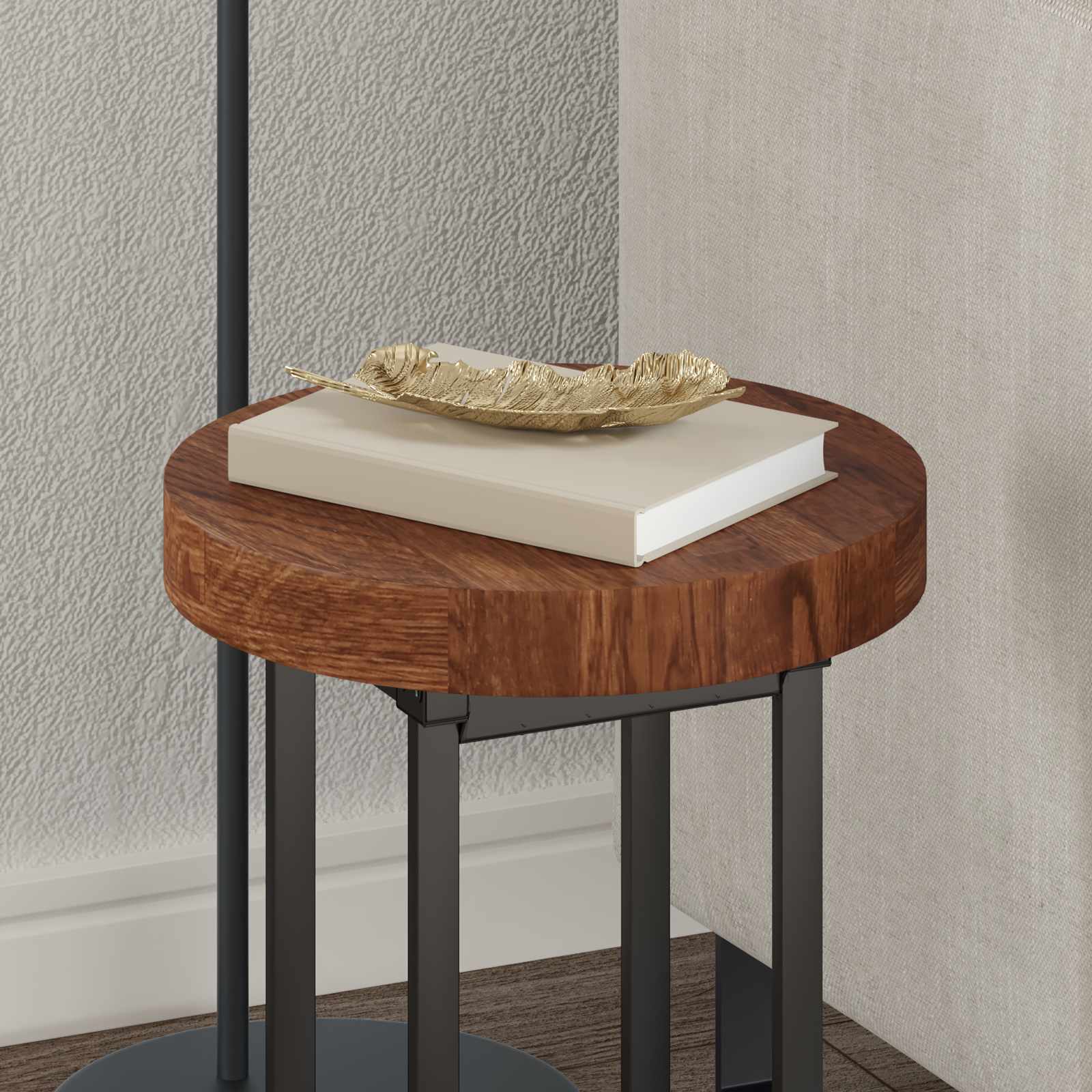 Tafelblad Licht Bruin Ø 30 x 4 cm Massief Eikenhout is nu te koop bij PeponiXL, paradijselijk wonen!