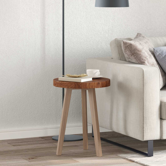 Tafelblad Licht Bruin Ø 40 x 4 cm Massief Eikenhout is nu te koop bij PeponiXL, paradijselijk wonen!