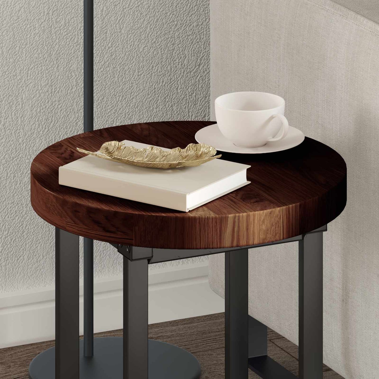 Tafelblad Donkerbruin Ø 40 x 4 cm Massief Eikenhout is nu te koop bij PeponiXL, paradijselijk wonen!