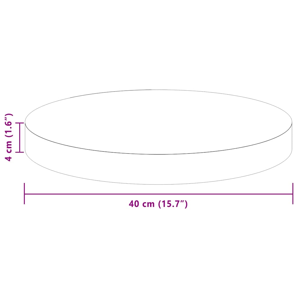 Tafelblad Donkerbruin Ø 40 x 4 cm Massief Eikenhout is nu te koop bij PeponiXL, paradijselijk wonen!