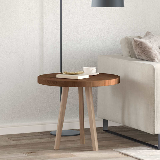 Tafelblad Donkerbruin Ø 60 x 4 cm Massief Eikenhout is nu te koop bij PeponiXL, paradijselijk wonen!