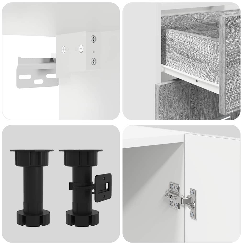 Keukenkastenset Lyon 4 pcs Grijs sonoma 140 x 46 x 81.5 cm is nu te koop bij PeponiXL, paradijselijk wonen!