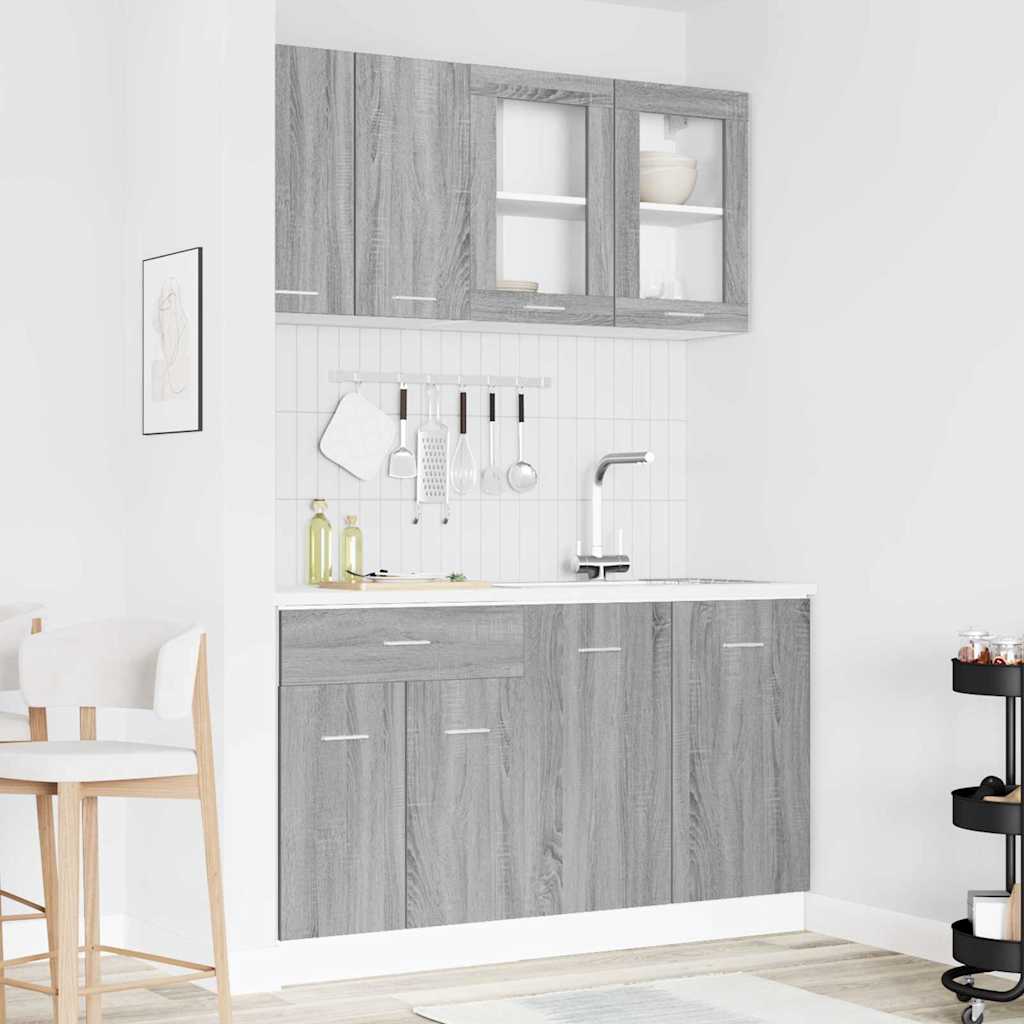 Keukenkastenset Lyon 4 pcs Grijs sonoma 140 x 46 x 81.5 cm is nu te koop bij PeponiXL, paradijselijk wonen!