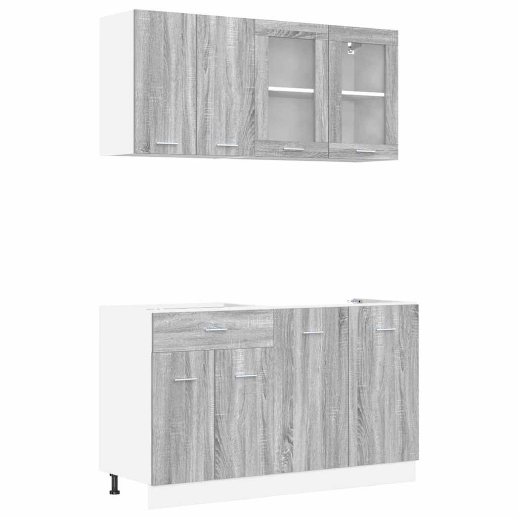 Keukenkastenset Lyon 4 pcs Grijs sonoma 140 x 46 x 81.5 cm is nu te koop bij PeponiXL, paradijselijk wonen!