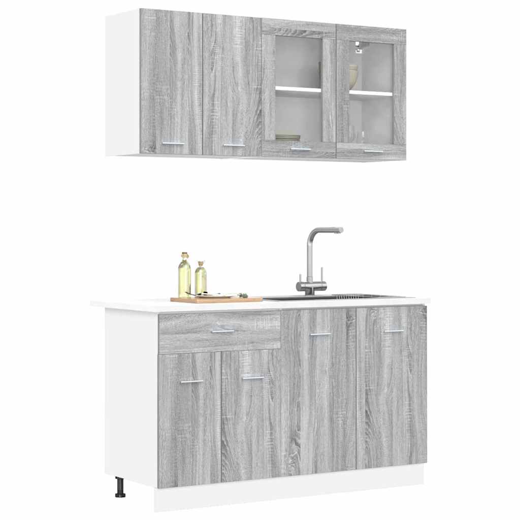 Keukenkastenset Lyon 4 pcs Grijs sonoma 140 x 46 x 81.5 cm is nu te koop bij PeponiXL, paradijselijk wonen!