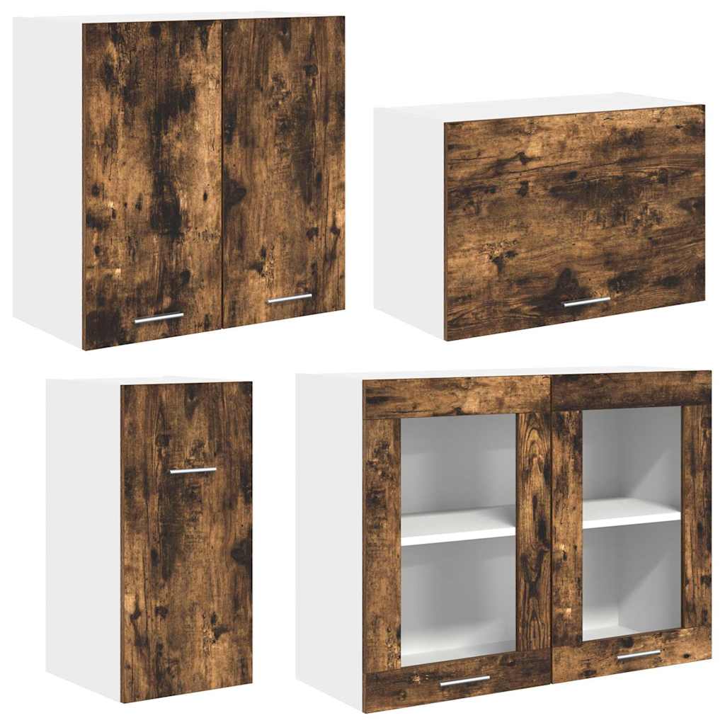 Keukenkastenset met lade Lyon 8 pcs Gerookt eiken Bewerkt hout is nu te koop bij PeponiXL, paradijselijk wonen!