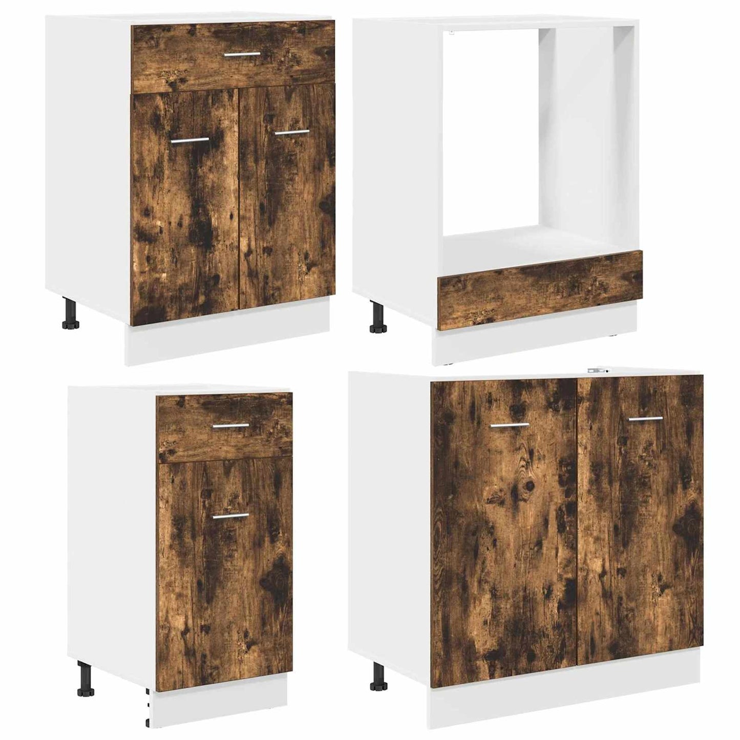 Keukenkastenset met lade Lyon 8 pcs Gerookt eiken Bewerkt hout is nu te koop bij PeponiXL, paradijselijk wonen!