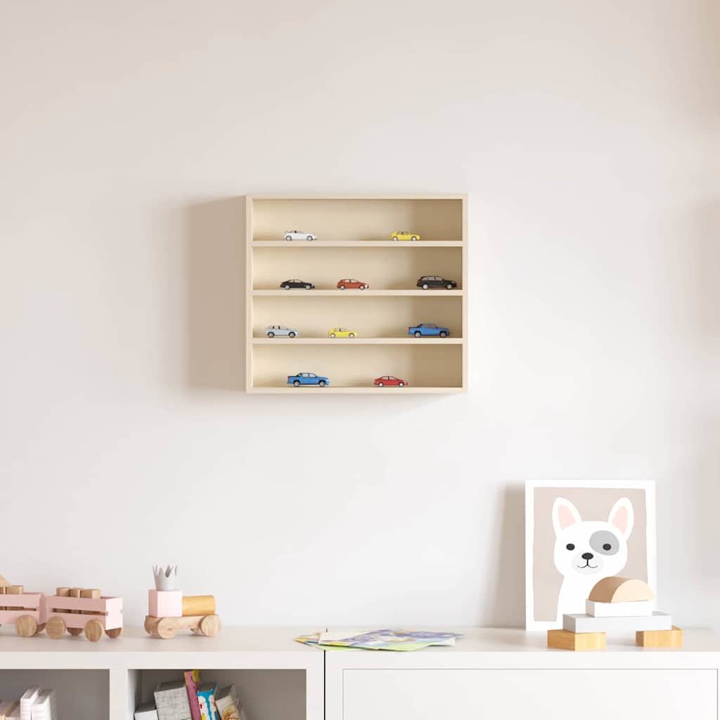 Muurdisplaykast met plank Beige 40 x 8,5 x 37 cm Bewerkt hout is nu te koop bij PeponiXL, paradijselijk wonen!