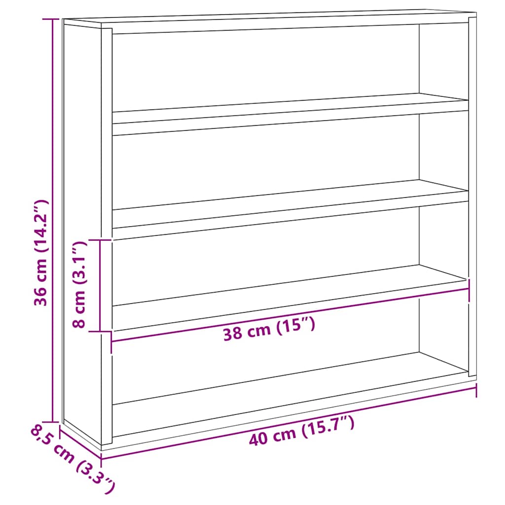Muurdisplaykast met plank Beige 40 x 8,5 x 37 cm Bewerkt hout is nu te koop bij PeponiXL, paradijselijk wonen!