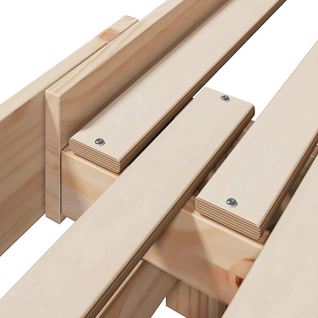 Bedframe met hoofdeinde Bruin 80 x 200 cm Bewerkt hout is nu te koop bij PeponiXL, paradijselijk wonen!