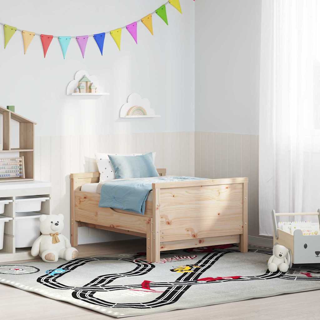 Bedframe met hoofdeinde Bruin 80 x 200 cm Bewerkt hout is nu te koop bij PeponiXL, paradijselijk wonen!