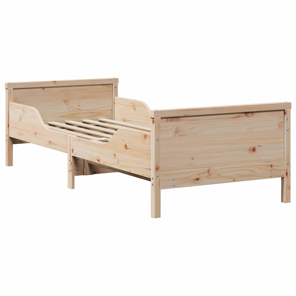 Bedframe met hoofdeinde Bruin 80 x 200 cm Bewerkt hout is nu te koop bij PeponiXL, paradijselijk wonen!
