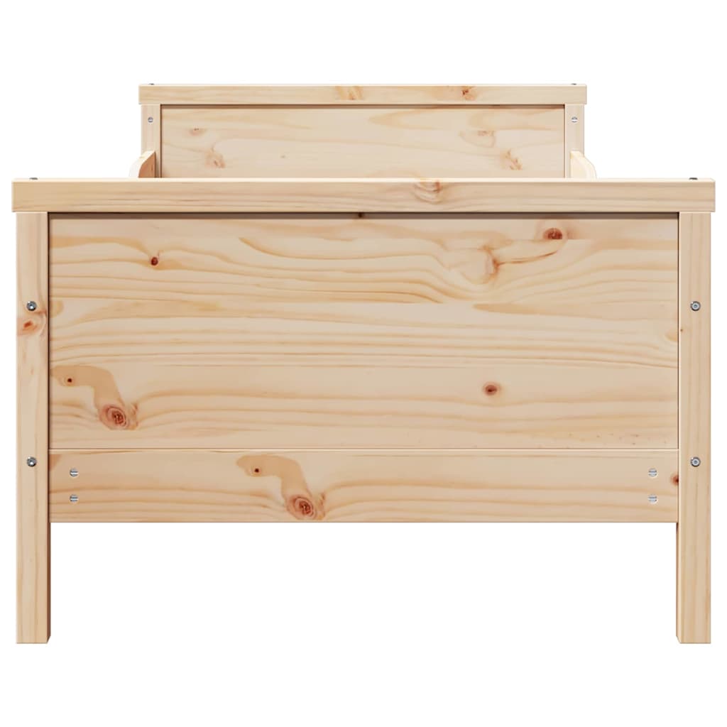 Bedframe met hoofdeinde Bruin 80 x 200 cm Bewerkt hout is nu te koop bij PeponiXL, paradijselijk wonen!