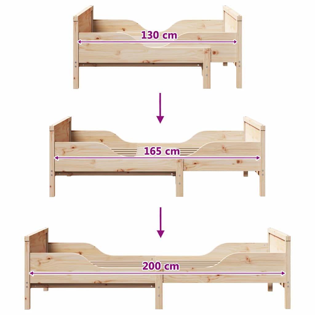 Bedframe met hoofdeinde Bruin 80 x 200 cm Bewerkt hout is nu te koop bij PeponiXL, paradijselijk wonen!