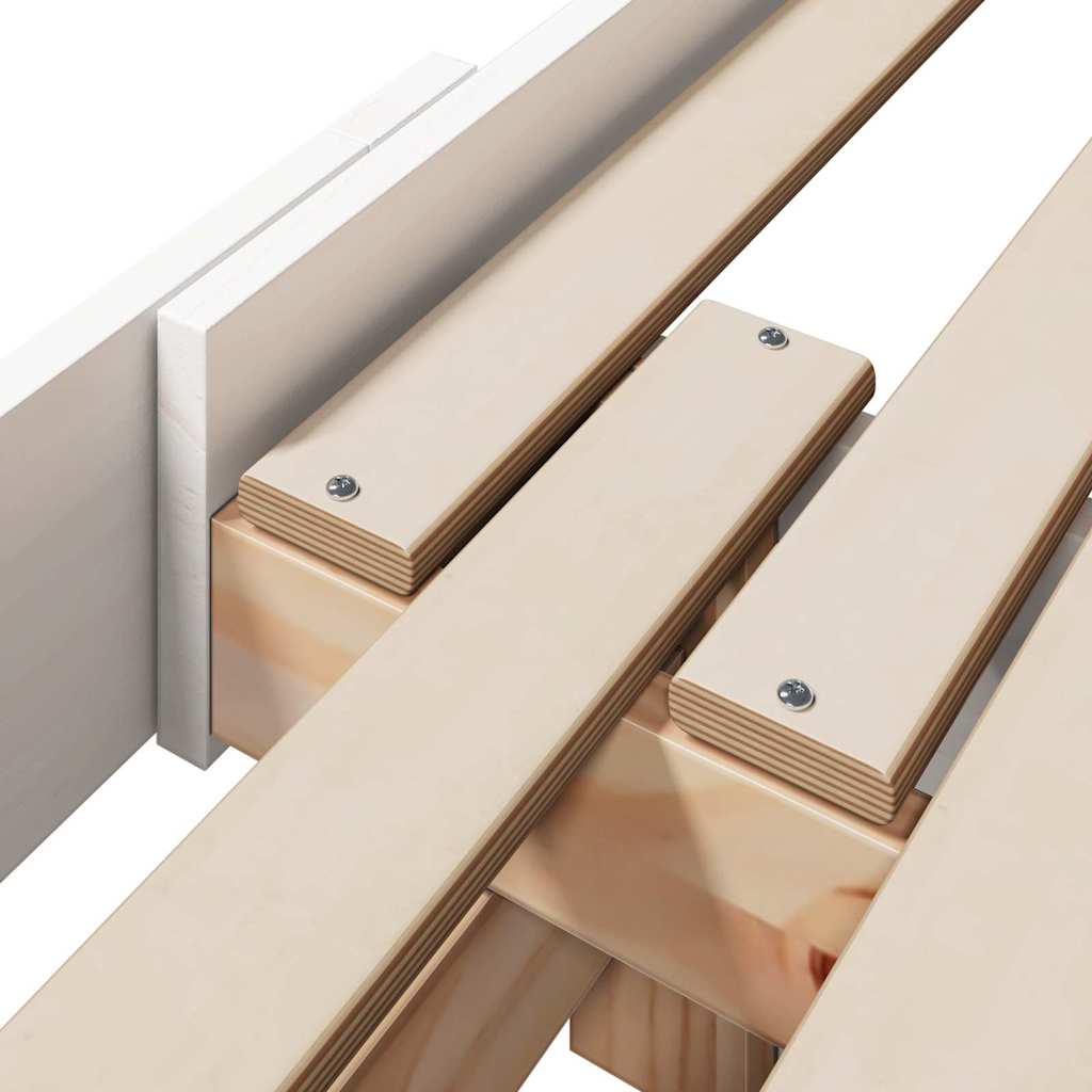 Bedframe met hoofdeinde Wit 80 x 200 cm Bewerkt hout is nu te koop bij PeponiXL, paradijselijk wonen!